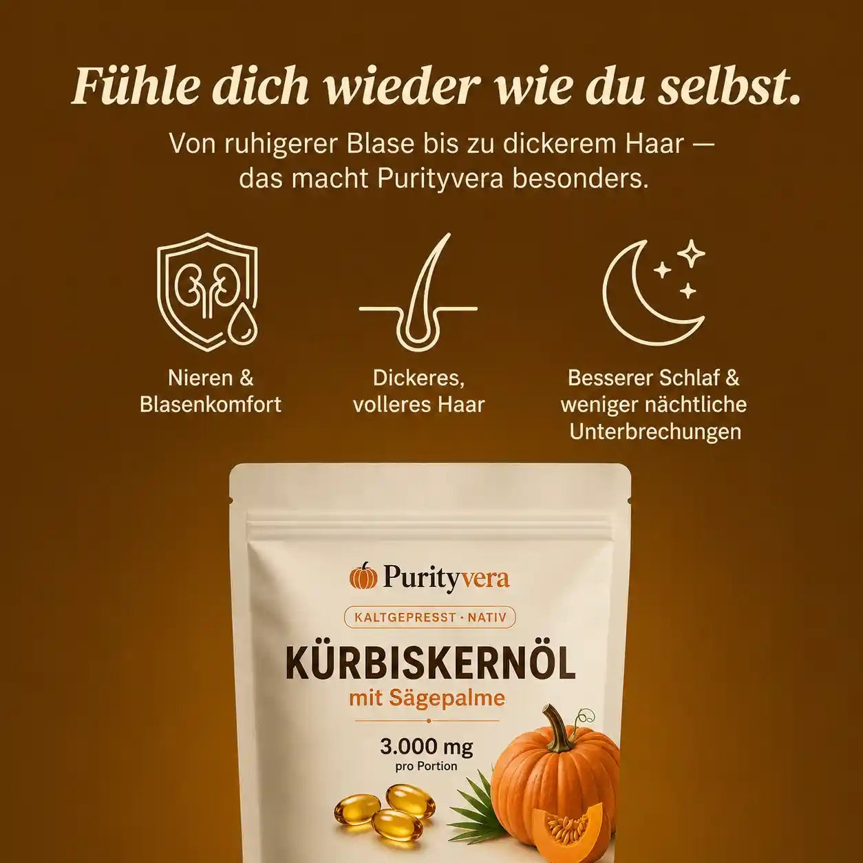 Purityvera® Kürbiskernöl & Sägepalmenextrakt 3.000 mg