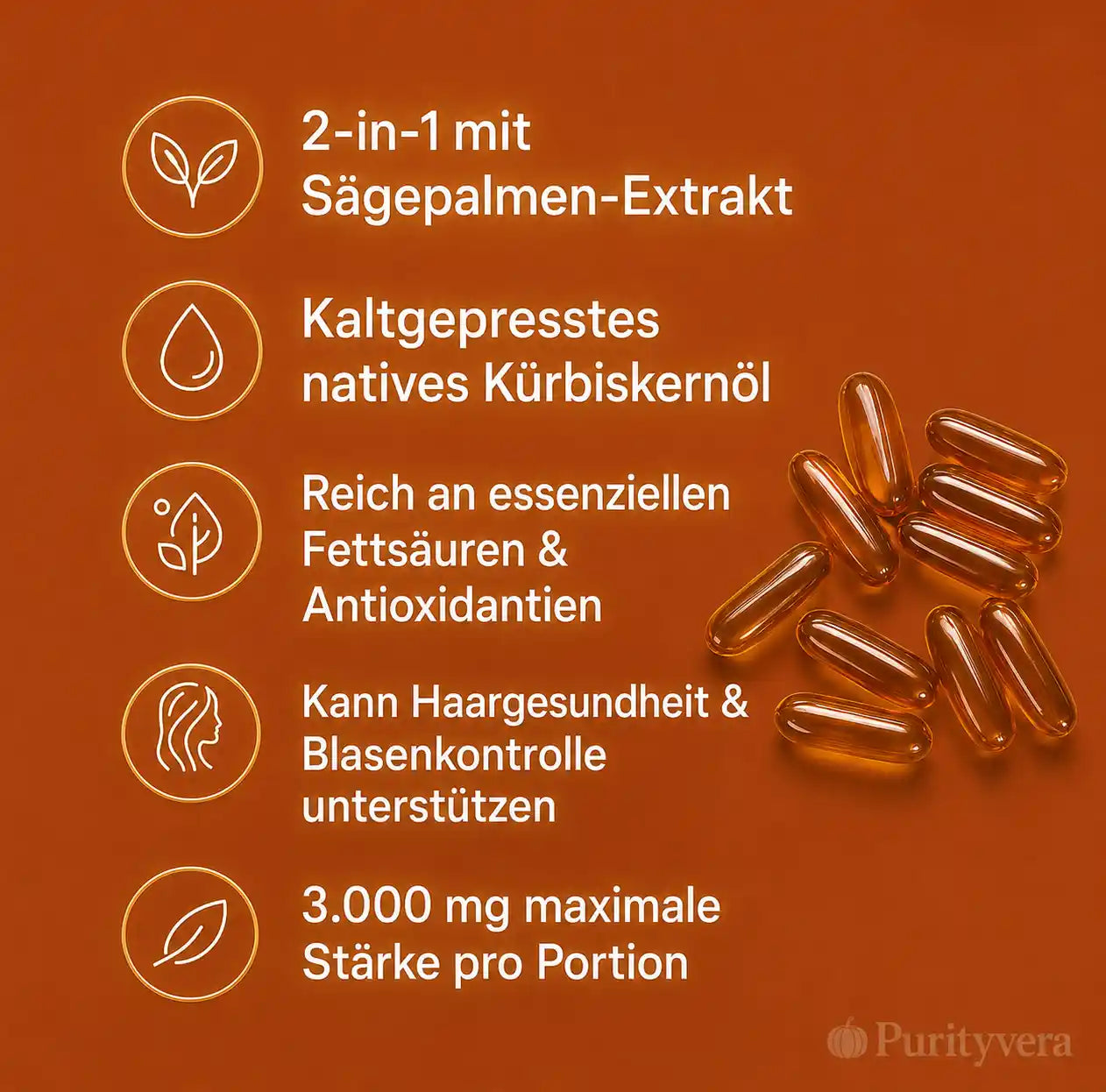 Purityvera® Kürbiskernöl & Sägepalmenextrakt 3.000 mg