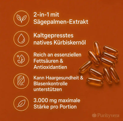 Purityvera® Kürbiskernöl & Sägepalmenextrakt 3.000 mg